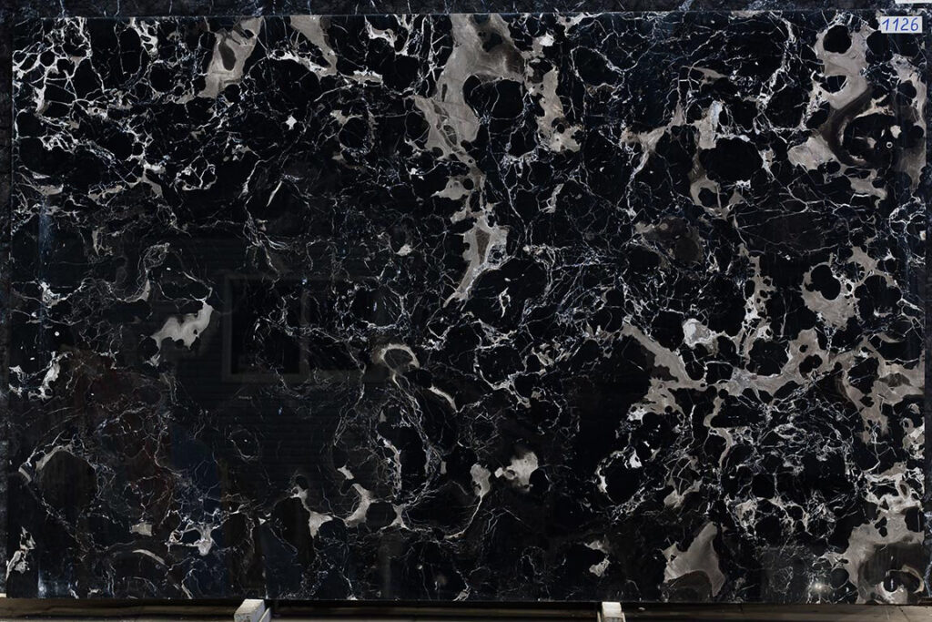 Мрамор Black Flower — слэб мрамора, Иран